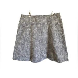 Boden A-line Skirt US Size 14L Blue White Zip Cotton Knee Length